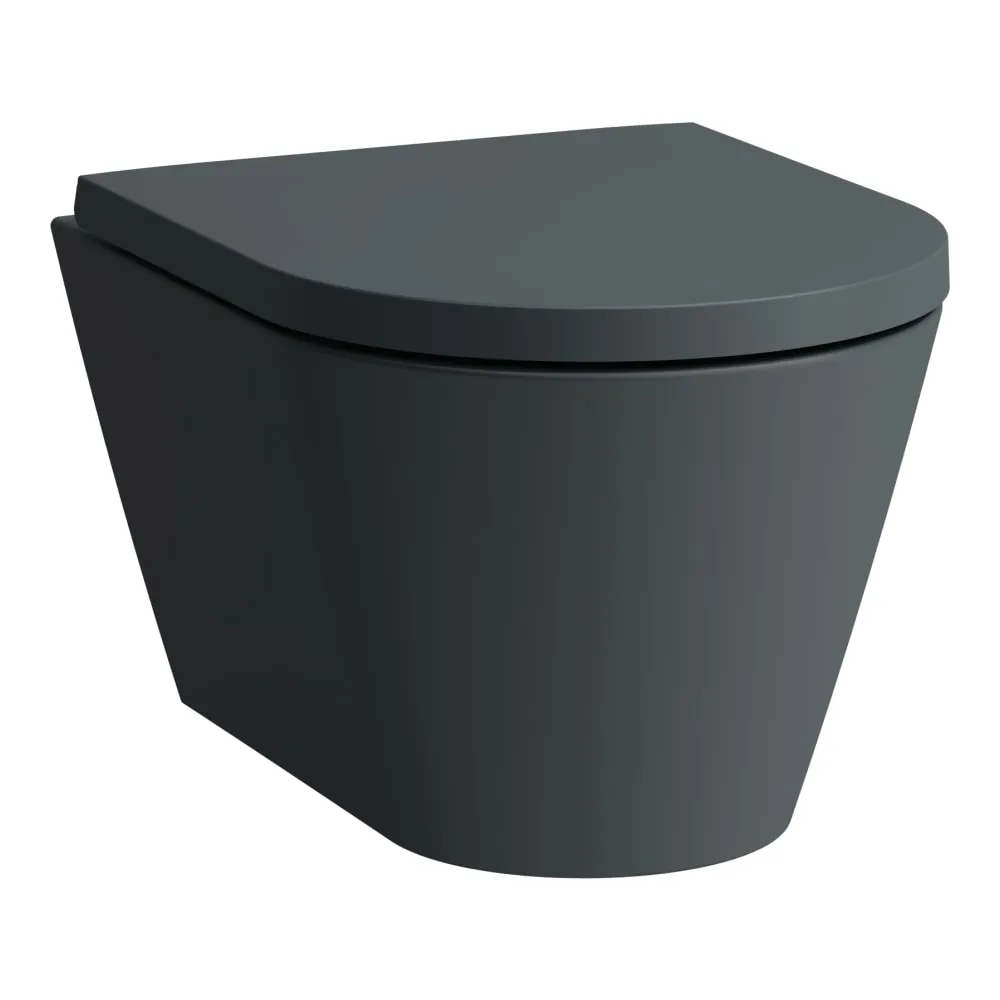 LAUFEN Kartell LAUFEN Závěsné WC rimless/compact, hluboké splachování 490 x 370 x 355 mm #H8203337580001 - 758 - Grafit mat