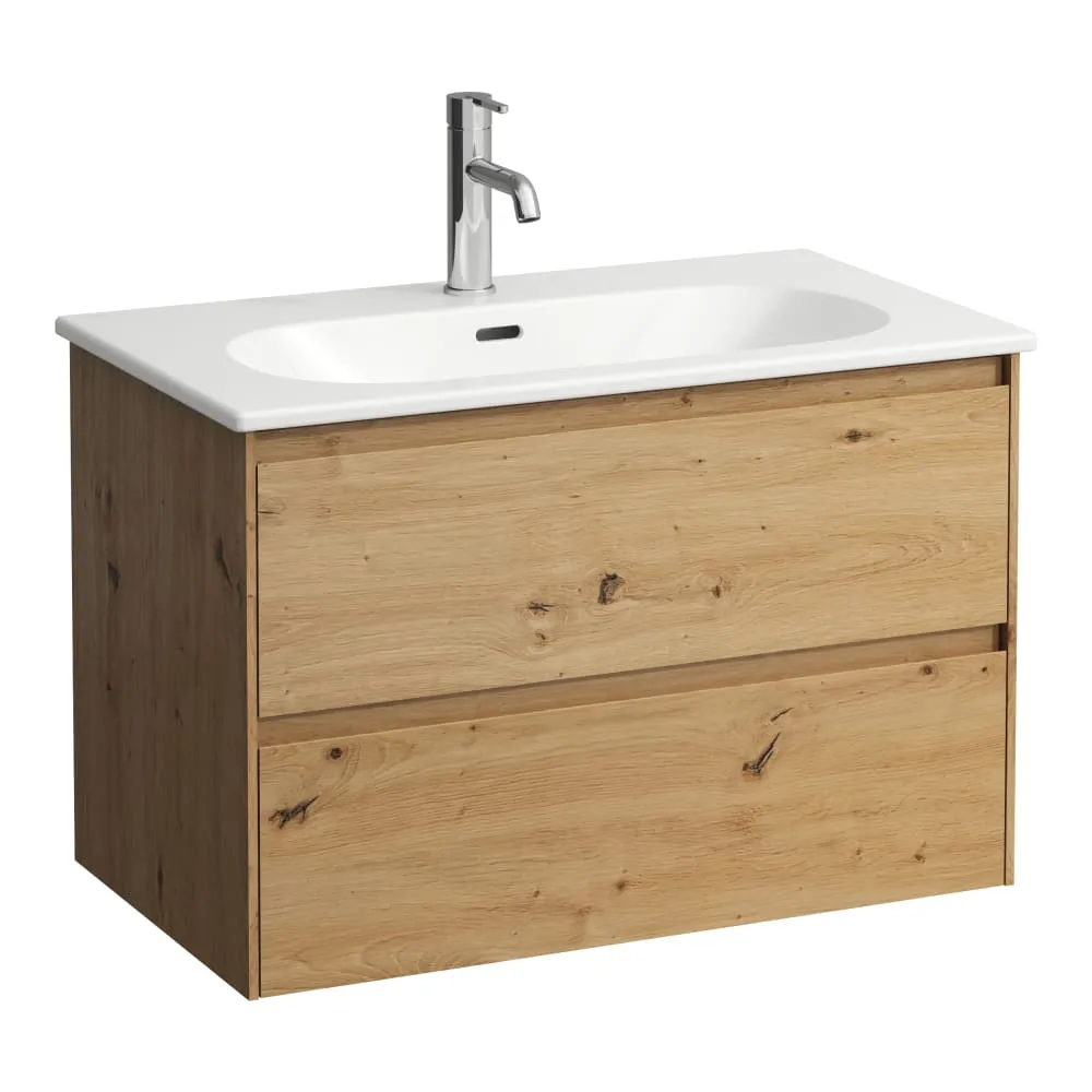 LAUFEN LUA Umyvadlo slim se skříňkou Lani 800 mm, se 2 zásuvkami 800 x 455 x 525 mm #H8600872671041 - 267 - Divoký dub