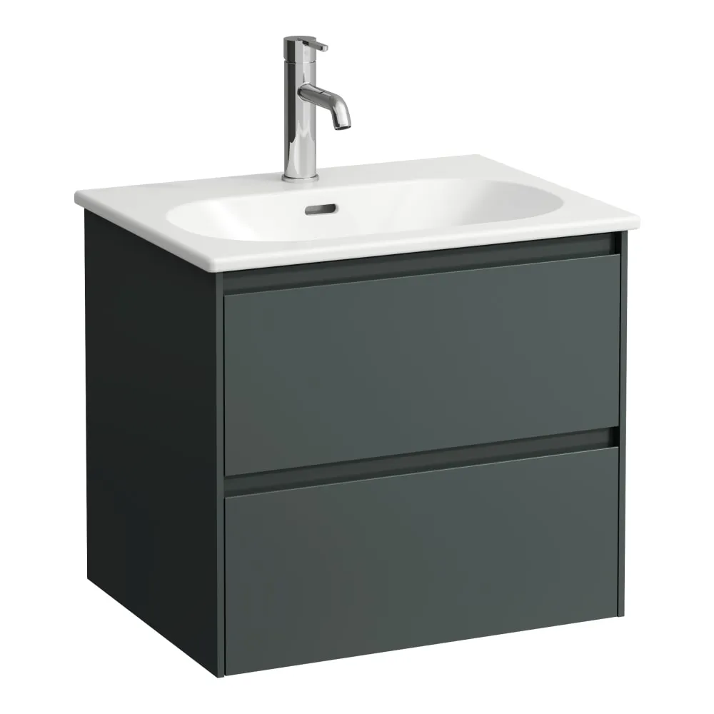 LAUFEN LUA Umyvadlo slim se skříňkou Lani 600 mm, se 2 zásuvkami 600 x 455 x 525 mm #H8600832661041 - 266 - Šedá traffic