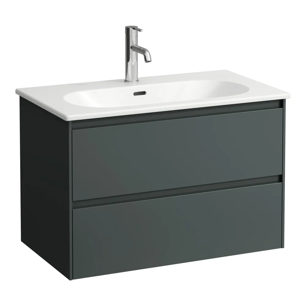LAUFEN LUA Umyvadlo slim se skříňkou Lani 800 mm, se 2 zásuvkami 800 x 455 x 525 mm #H8600872661041 - 266 - Šedá traffic