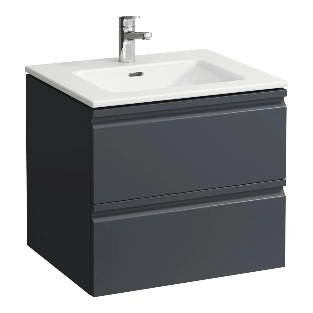 LAUFEN PRO S Umyvadlo včetně skříňky se 2 zásuvkami 600 x 500 x 545 mm #H8619614801041 - 480 - Grafit mat