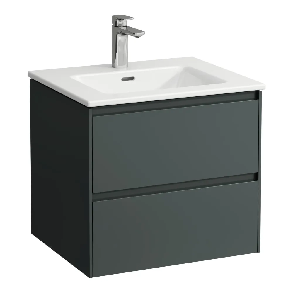 LAUFEN Umyvadlo 'slim' se skříňkou 600 mm, se 2 zásuvkami, vč. dělícího systému do zásuvek 600 x 500 x 535 mm #H8649642661041 - 266 - Šedá traffic