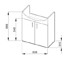 Obrázek JIKA Lyra Plus pack, skříňka závěsná s keramickým umyvadlem 65 x 48 cm<br> H4519614323001 závěsná skříňka se 2 dveřmi, úchytky chrom<br>skříňku lze doplnit o nábytkové nohy<br>praktické balení vájedné krabici 1+1</p>
