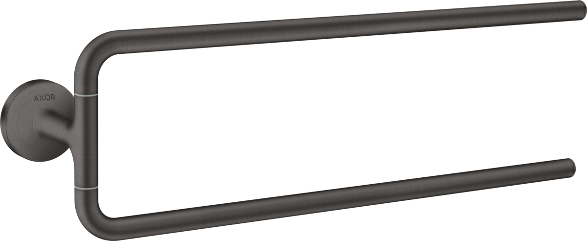 HANSGROHE AXOR Univerzální kruhový držák ručníků se dvěma rameny #42822340 - kartáčovaný černý chrom