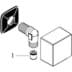 Obrázek HANSGROHE FixFit přípojka hadice Square se zpětným ventilem #26455340 - kartáčovaný černý chrom