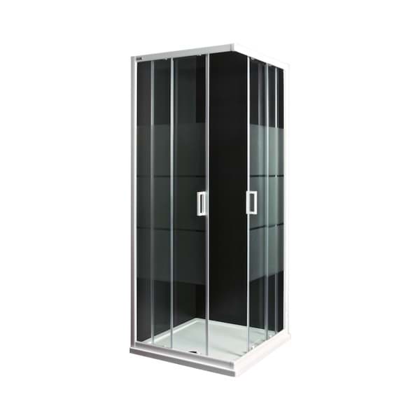 Obrázek JIKA Lyra Plus, sprchový kout 800 mm, čtverec, bílý lesklý profil, 4 mm sklo, madla bílá H2513810006681
