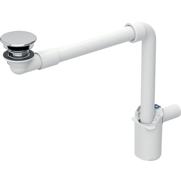 GEBERIT Odtok umyvadla Geberit, prostorově úsporný, úzké provedení, s volným odtokem a krytem ventilu chrom / Lesklý #152.084.21.1