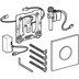Obrázek GEBERIT Ovládání splachování pisoáru Geberit, s elektronickým spuštěním splachování, napájení ze sítě, krycí deska typ 10 Deska: kartáčovaná, povlak easy-to-clean Designový kroužek: leštěný 116.025.SN.1