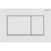 Obrázek GEBERIT Ovládací tlačítko Geberit Sigma30, pro 2 množství splachování Deska a ovládací tlačítko: lakování bílé matné, s povrchovou úpravou easy-to-clean Designový proužek: pochromovaný lesklý #115.883.JT.1