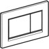 Obrázek GEBERIT Ovládací tlačítko Geberit Sigma30, pro 2 množství splachování Deska a ovládací tlačítka: bílá Designový proužek: pozlacený #115.883.KK.1
