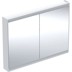 Obrázek GEBERIT Zrcadlová skříňka Geberit ONE s ComfortLight, dvě dvířka, montáž na omítku, výška 90 cm Bílá / Hliník s práškovou barvou 505.814.00.2
