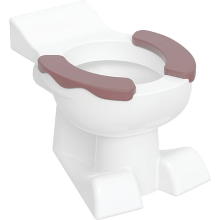 GEBERIT Bambini dětské WC s podstavcem, nízké splachování, design lví tlapy, s krytem sedátka #212015600 - WC keramika: bílá / KeraTect kryt sedátka: achátově šedá