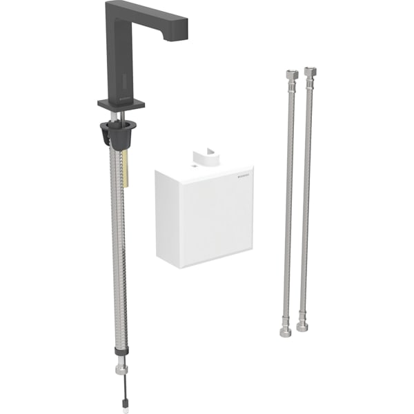 GEBERIT Umyvadlová armatura Geberit Brenta, stojánková, napájení z generátoru, s funkčním boxem na omítku Černá matná / Nanesena vrstva easy-to-clean #116.176.14.1