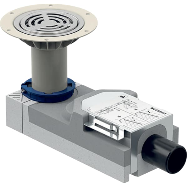 GEBERIT Sprchová podlahová vpusť Geberit pro podlahové krytiny z vinylu (PVC), pro výšku mazaniny u vtoku 114–215 mm #154.055.00.1