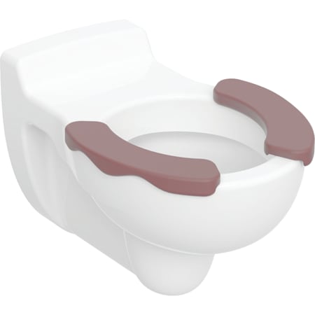 GEBERIT Bambini závěsné WC pro děti, nízké splachování, s krytem sedátka #201710600 - WC keramický přístroj: bílá / KeraTect kryt sedátka: karmínově červená