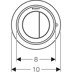 Obrázek GEBERIT Oddálené ovládání Geberit typ 10, pneumatické, pro 2 množství splachování, tlačítko do nábytku Růžice a ovládací tlačítka: pochromovaná lesklá Designový kroužek: pochromovaný matný 116.057.KH.1

